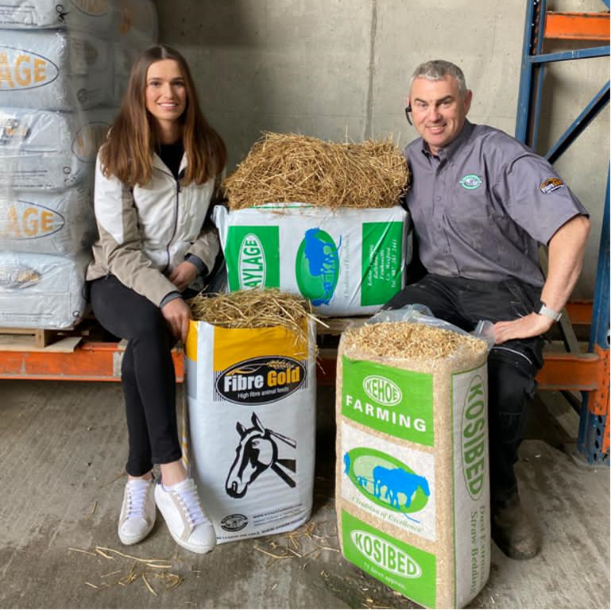 Susan and Willie John with our Haylage and KosiBed products